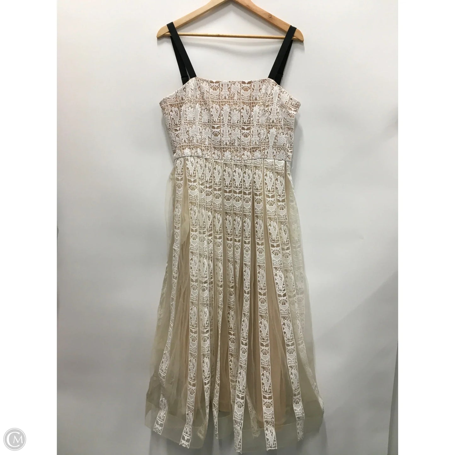 Dress Party Midi By Mare Mare In Tan & White, Size: L