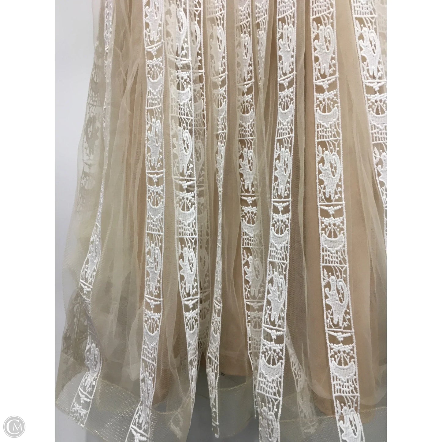 Dress Party Midi By Mare Mare In Tan & White, Size: L