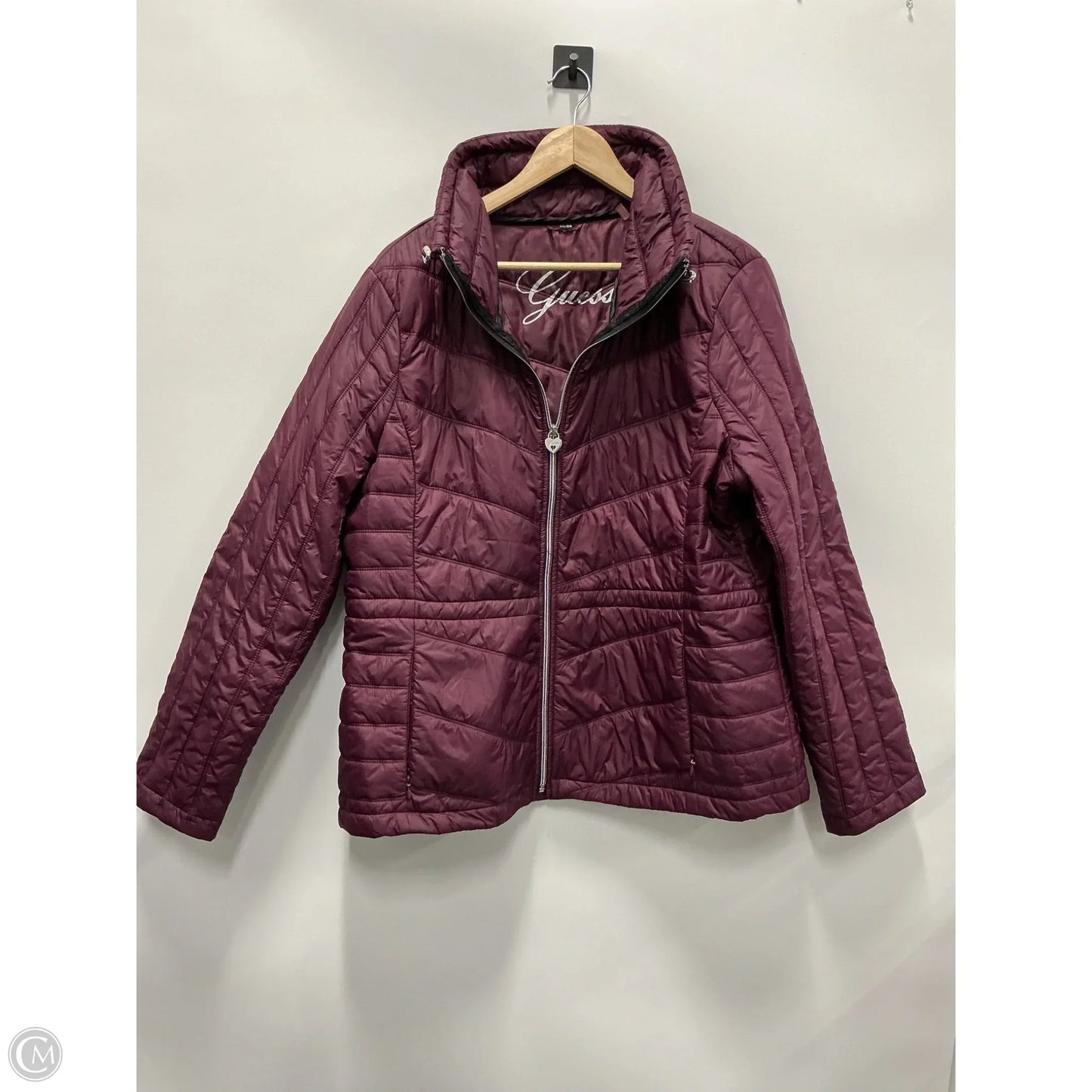 Jacket Puffer & Quilted By Guess In Purple, Size: Xxl