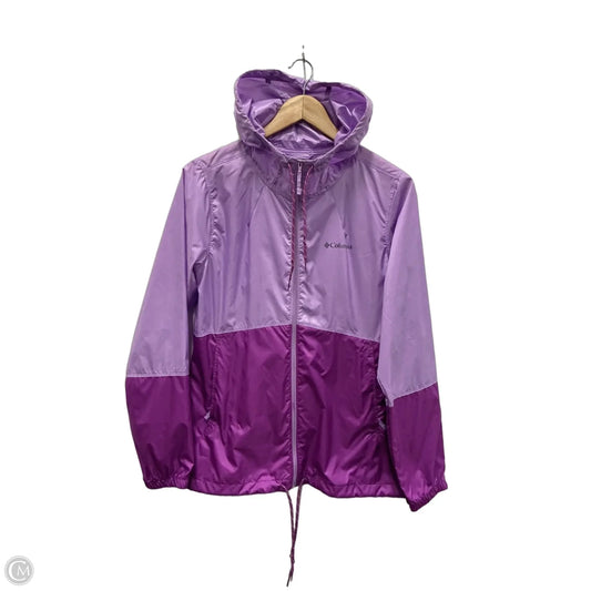 Jacket Windbreaker By Columbia In Purple, Size: S