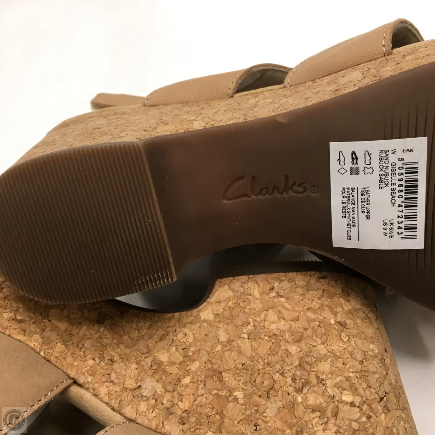 Sandals Heels Wedge By Clarks In Tan, Size: 9