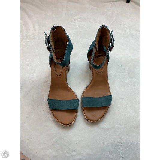 Sandals Heels Block By Zodiac In Teal, Size: 7.5