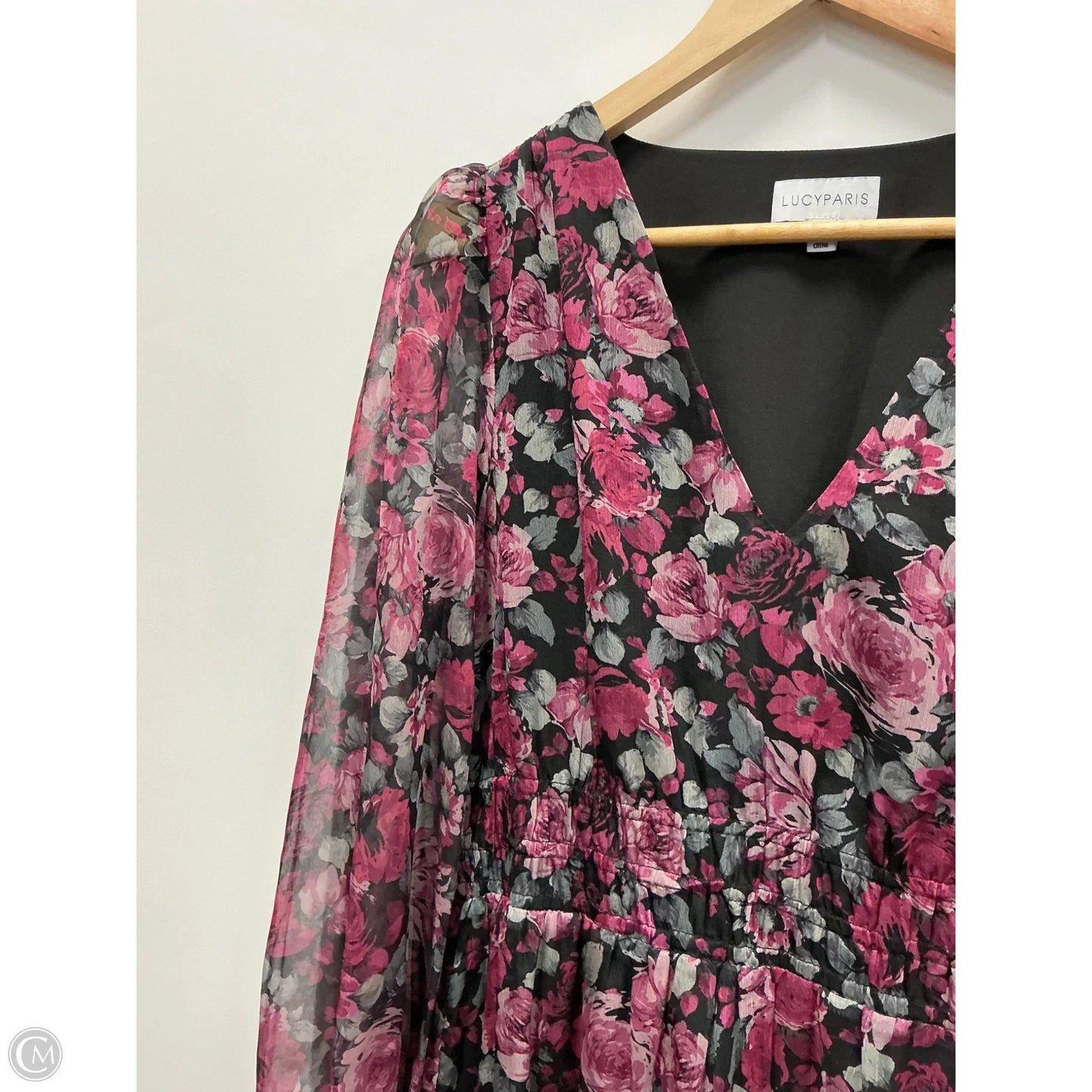 Dress Casual Maxi By Lucy Paris In Black & Pink, Size: M