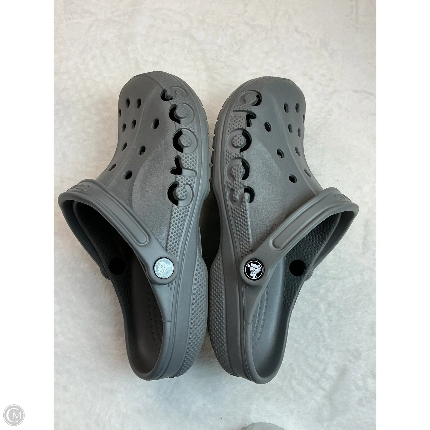Sandals Flats By Crocs In Grey, Size: 11