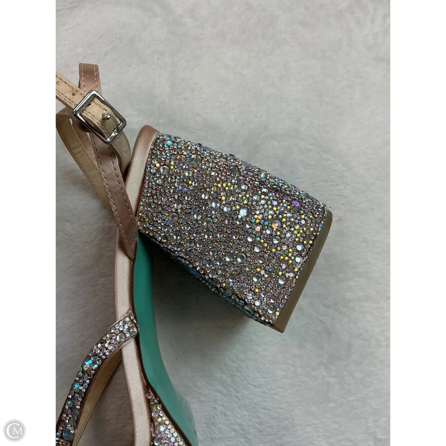 Sandals Heels Block By Betsey Johnson In Rose Gold, Size: 9.5