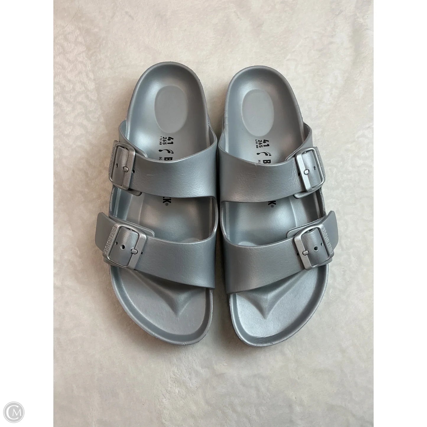 Sandals Flats By Birkenstock In Grey, Size: 10