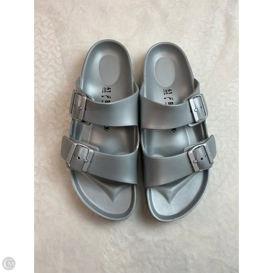 Sandals Flats By Birkenstock In Grey, Size: 10