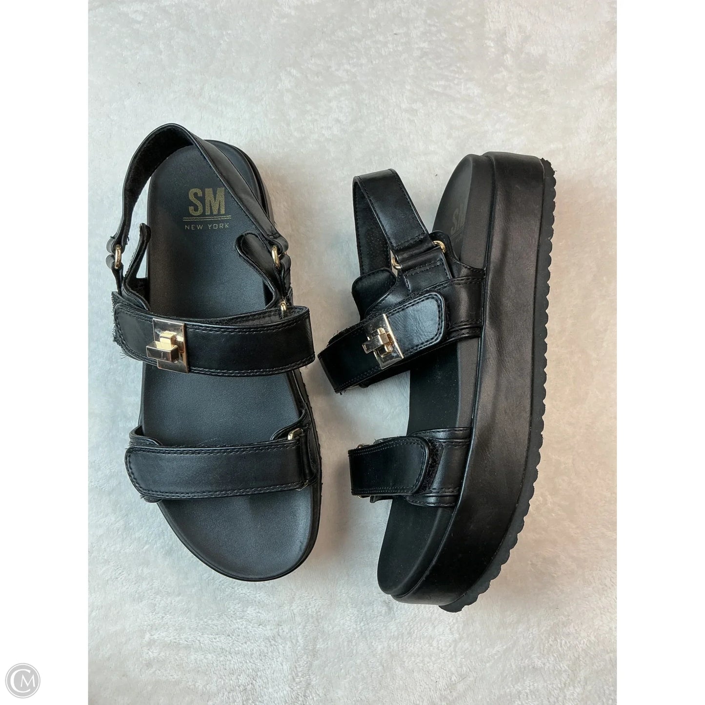 Sandals Heels Platform By Steve Madden In Black, Size: 8.5