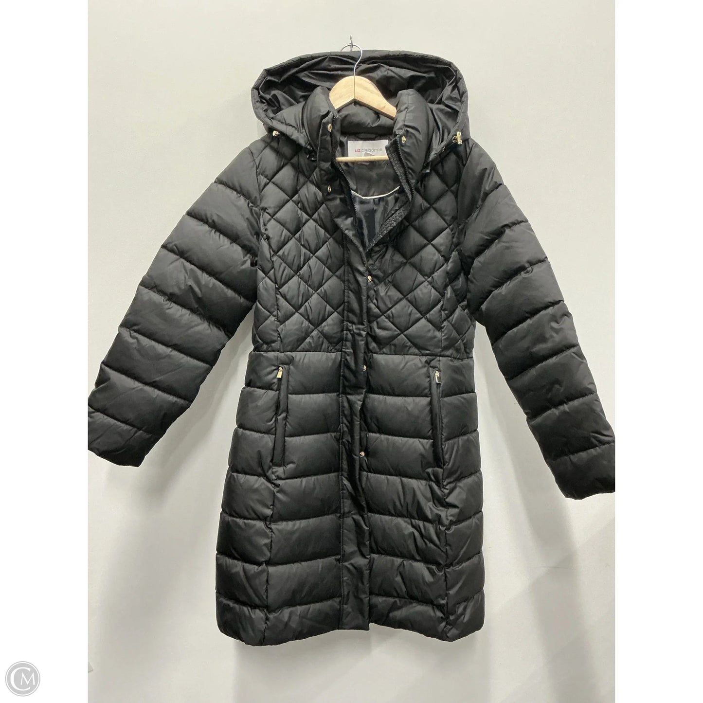 Coat Puffer & Quilted By Liz Claiborne In Black, Size: M