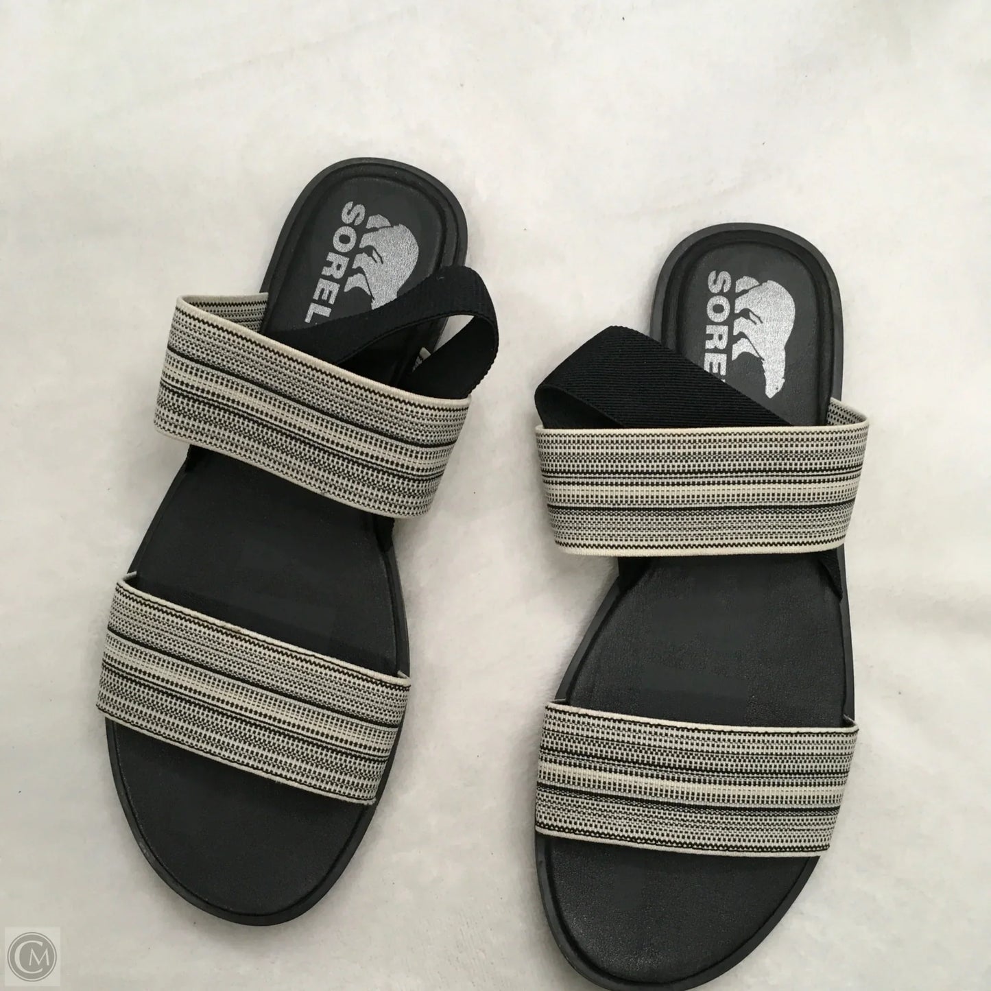 Sandals Flats By Sorel In Black & White, Size: 8