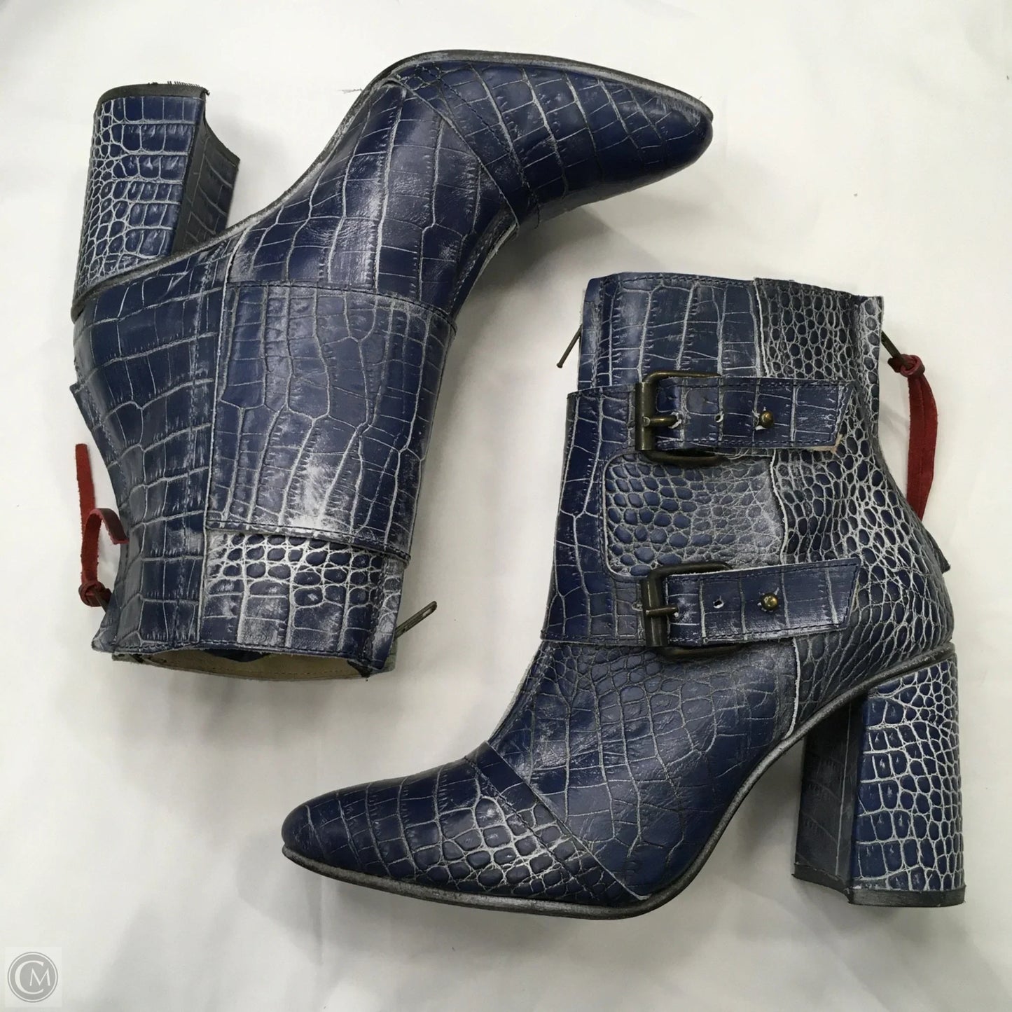 Boots Ankle Heels By Freebird In Blue, Size: 10