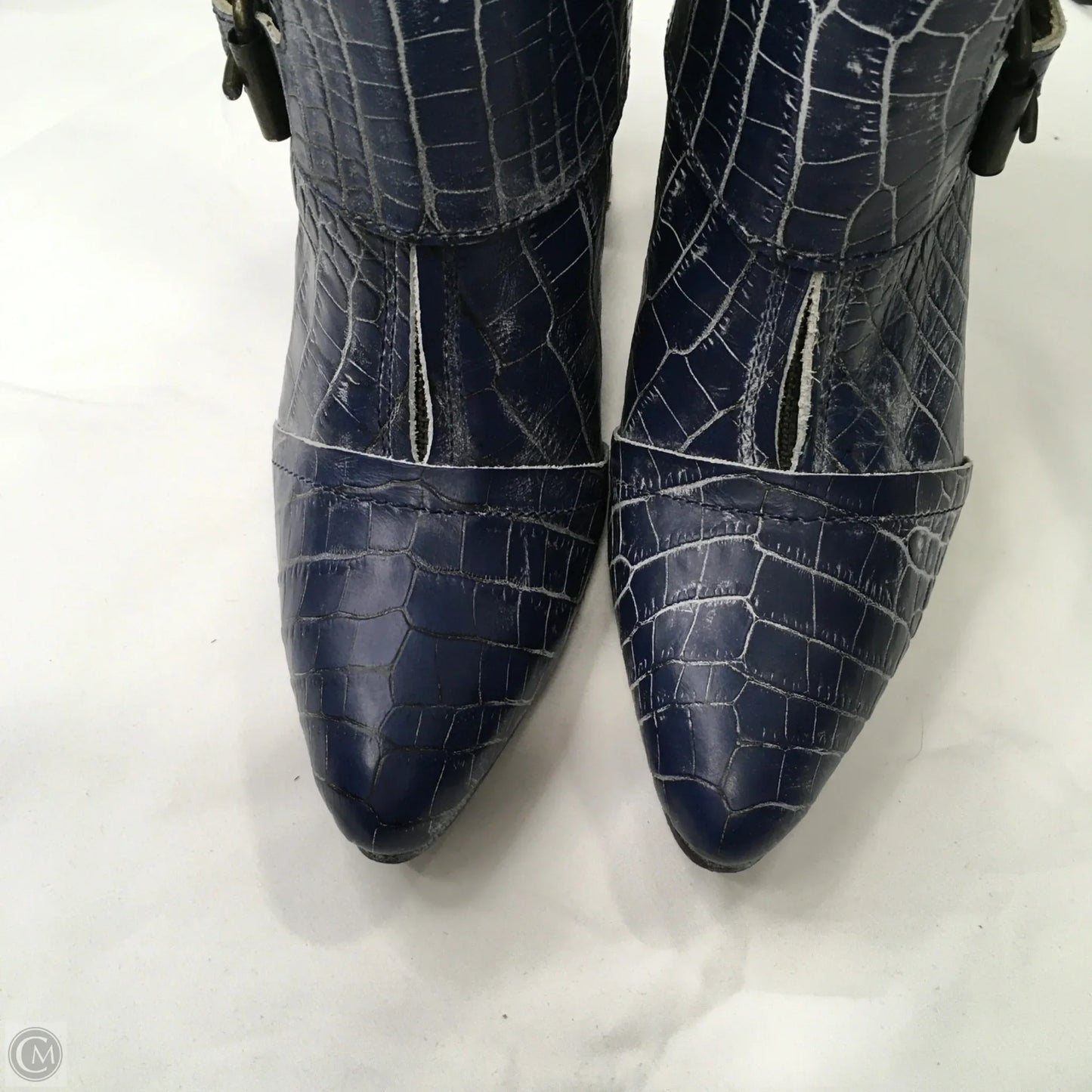 Boots Ankle Heels By Freebird In Blue, Size: 10