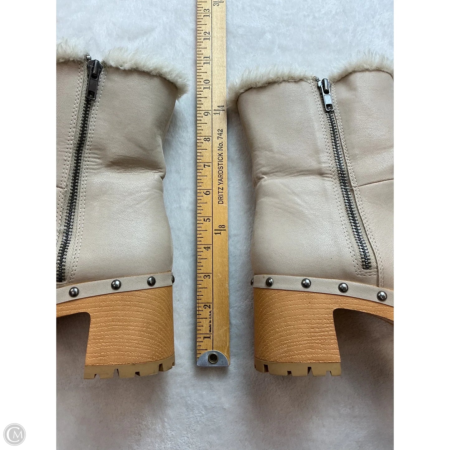Boots Ankle Heels By Mia In Cream, Size: 7