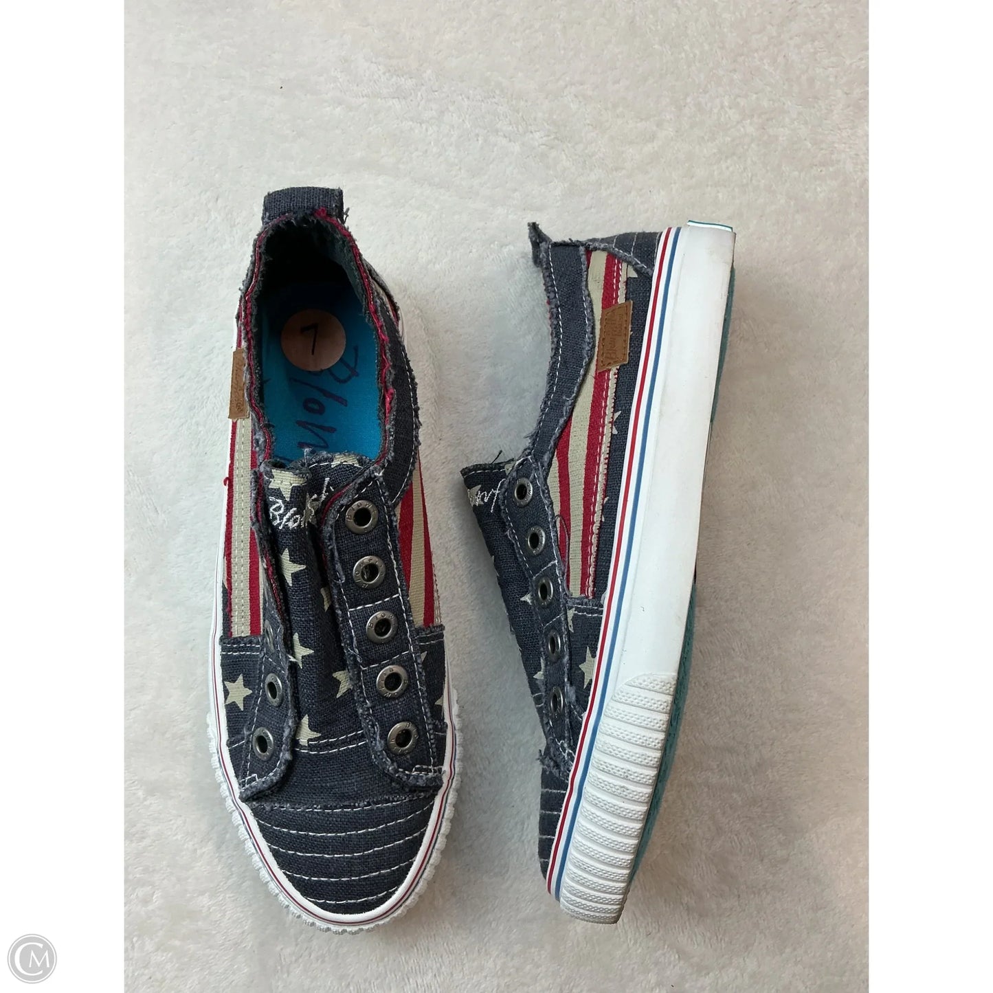 Shoes Sneakers By Blowfish In Blue Red & White, Size: 7