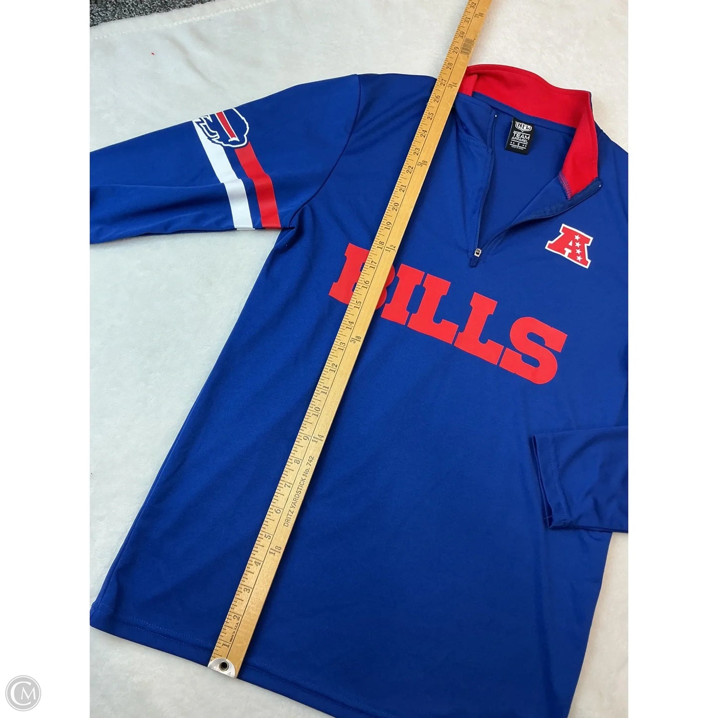 Athletic Top Long Sleeve Collar By Nfl In Blue, Size: S
