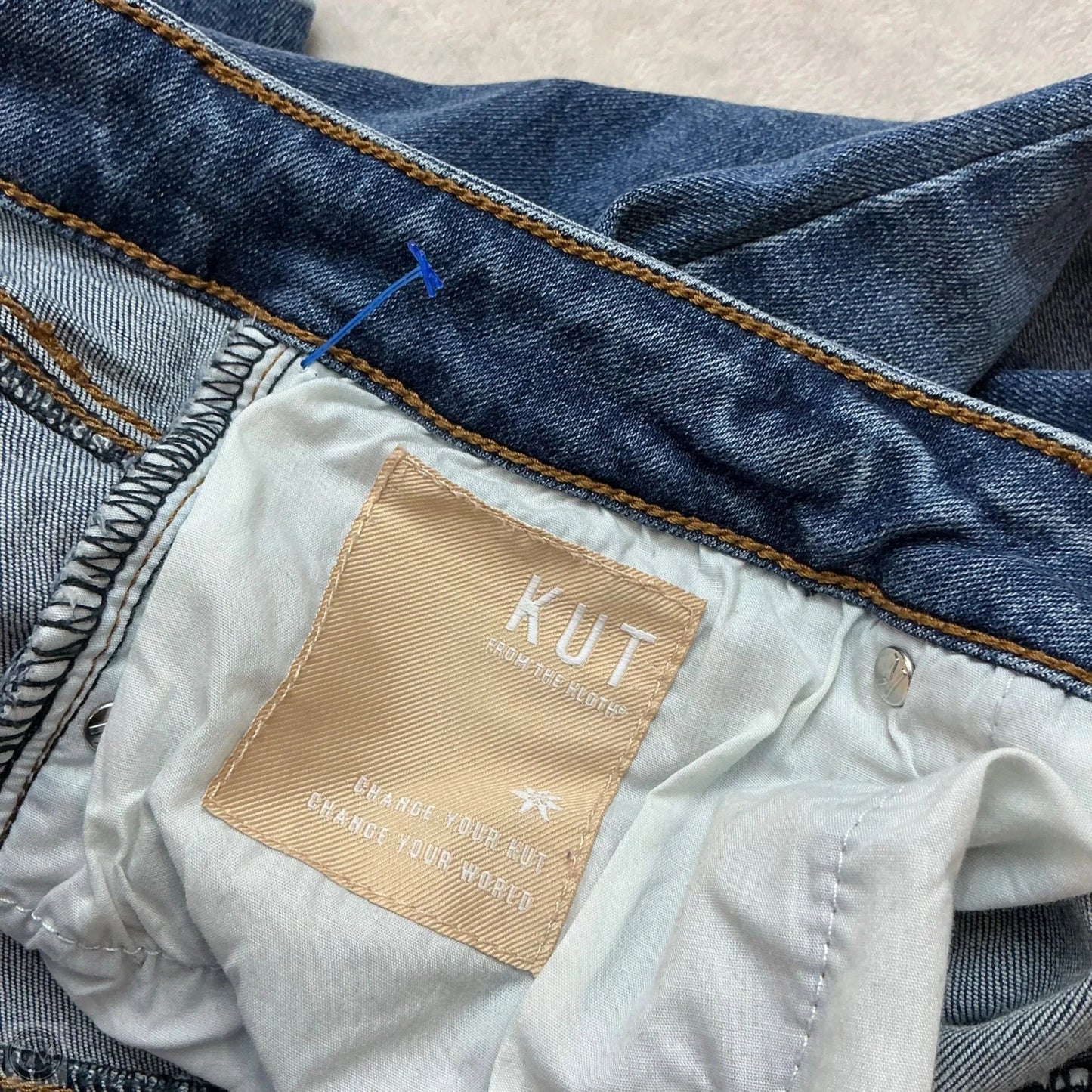 Jeans Flared By Kut In Blue Denim, Size: 12