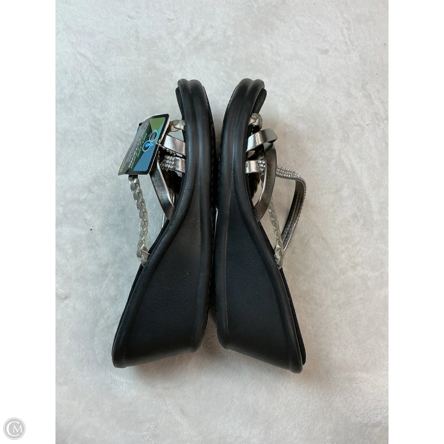 Sandals Heels Wedge By Skechers In Black, Size: 9