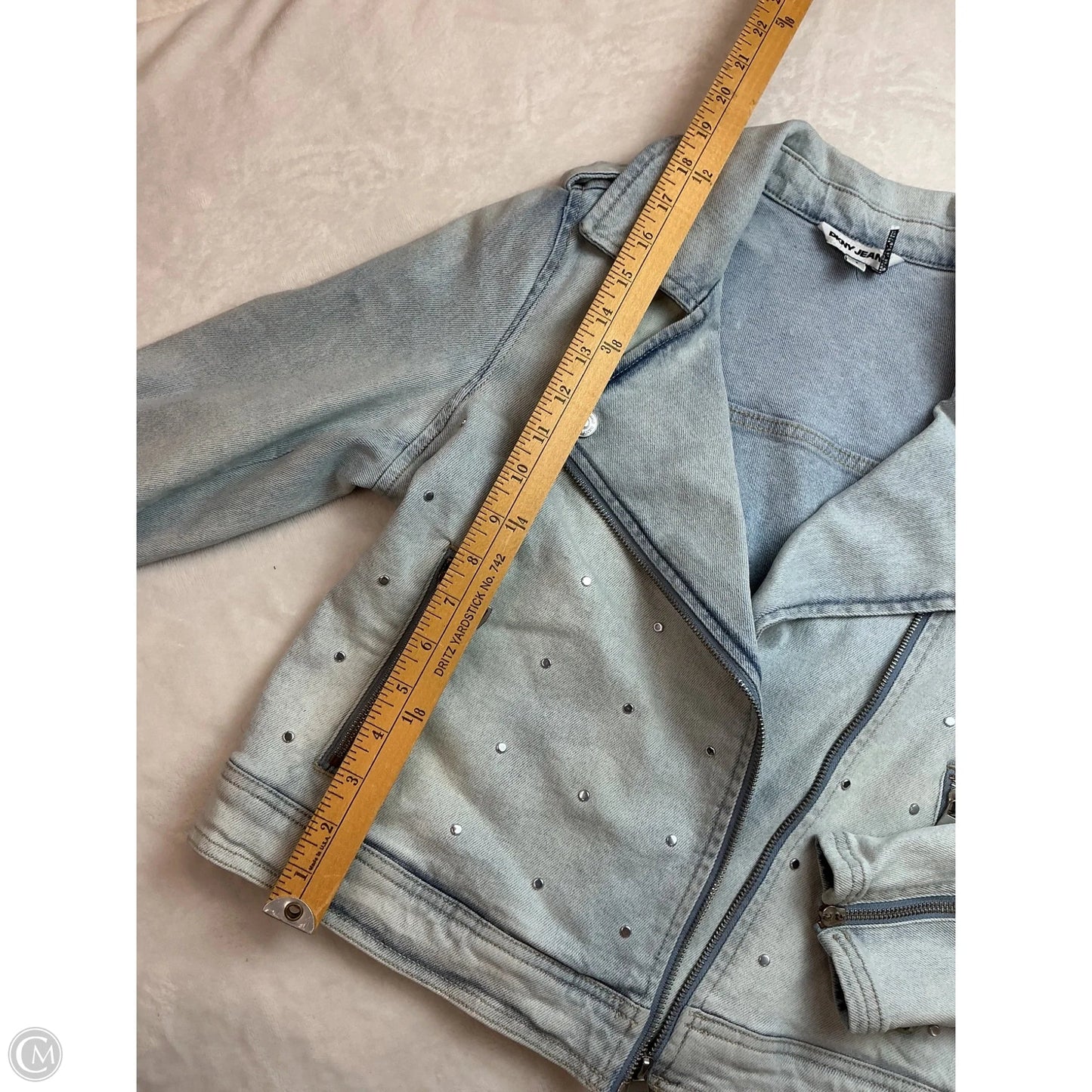 Jacket Denim By Dkny In Blue Denim, Size: S