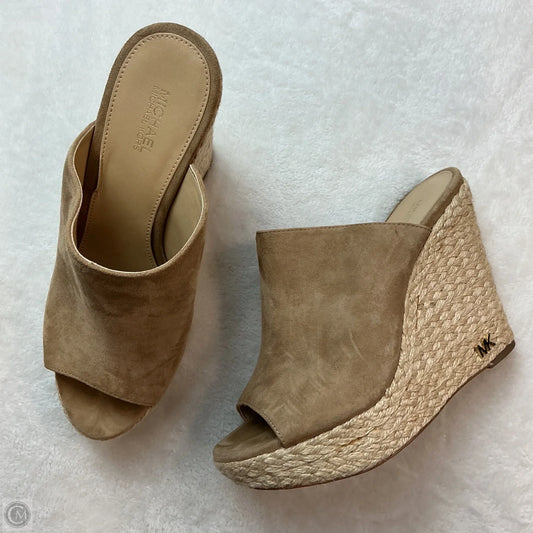Sandals Heels Wedge By Michael By Michael Kors In Beige, Size: 6.5