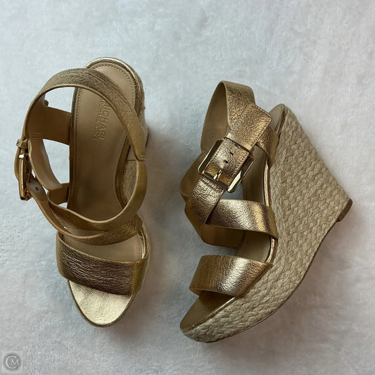 Sandals Heels Wedge By Michael By Michael Kors In Gold, Size: 6.5