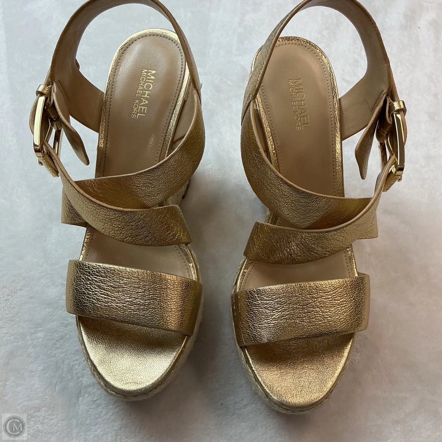 Sandals Heels Wedge By Michael By Michael Kors In Gold, Size: 6.5