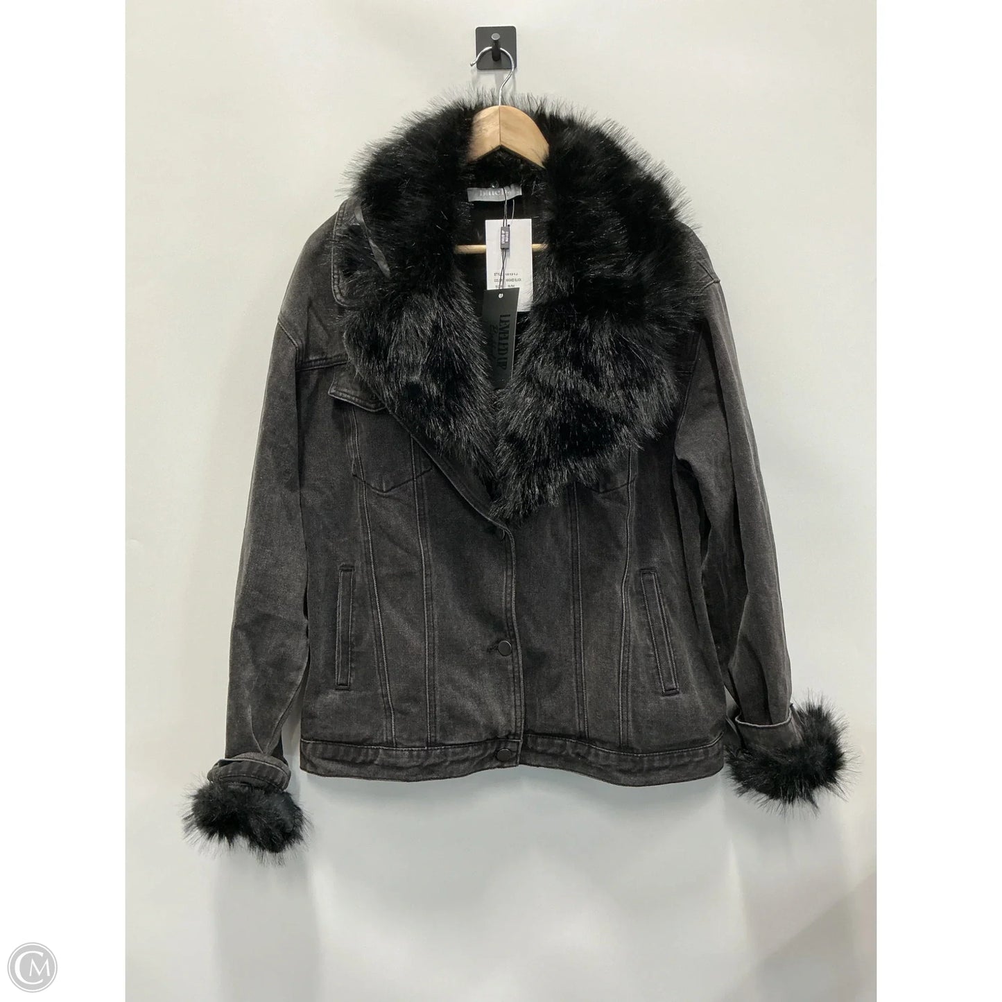 Jacket Denim By Blue B In Black Denim, Size: S
