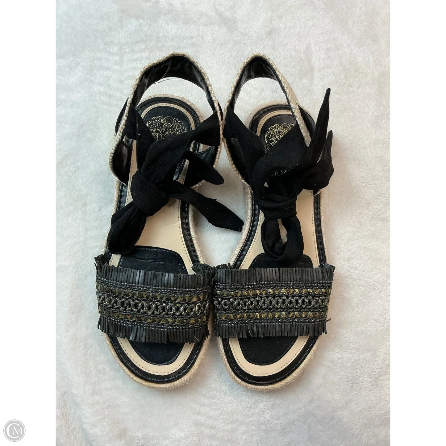 Sandals Flats By Vince Camuto In Black & Cream, Size: 7