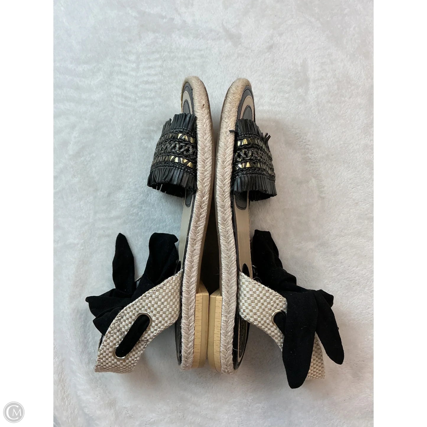 Sandals Flats By Vince Camuto In Black & Cream, Size: 7