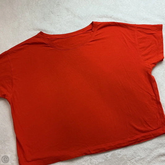 Athletic Top Short Sleeve By Lululemon In Orange, Size: M