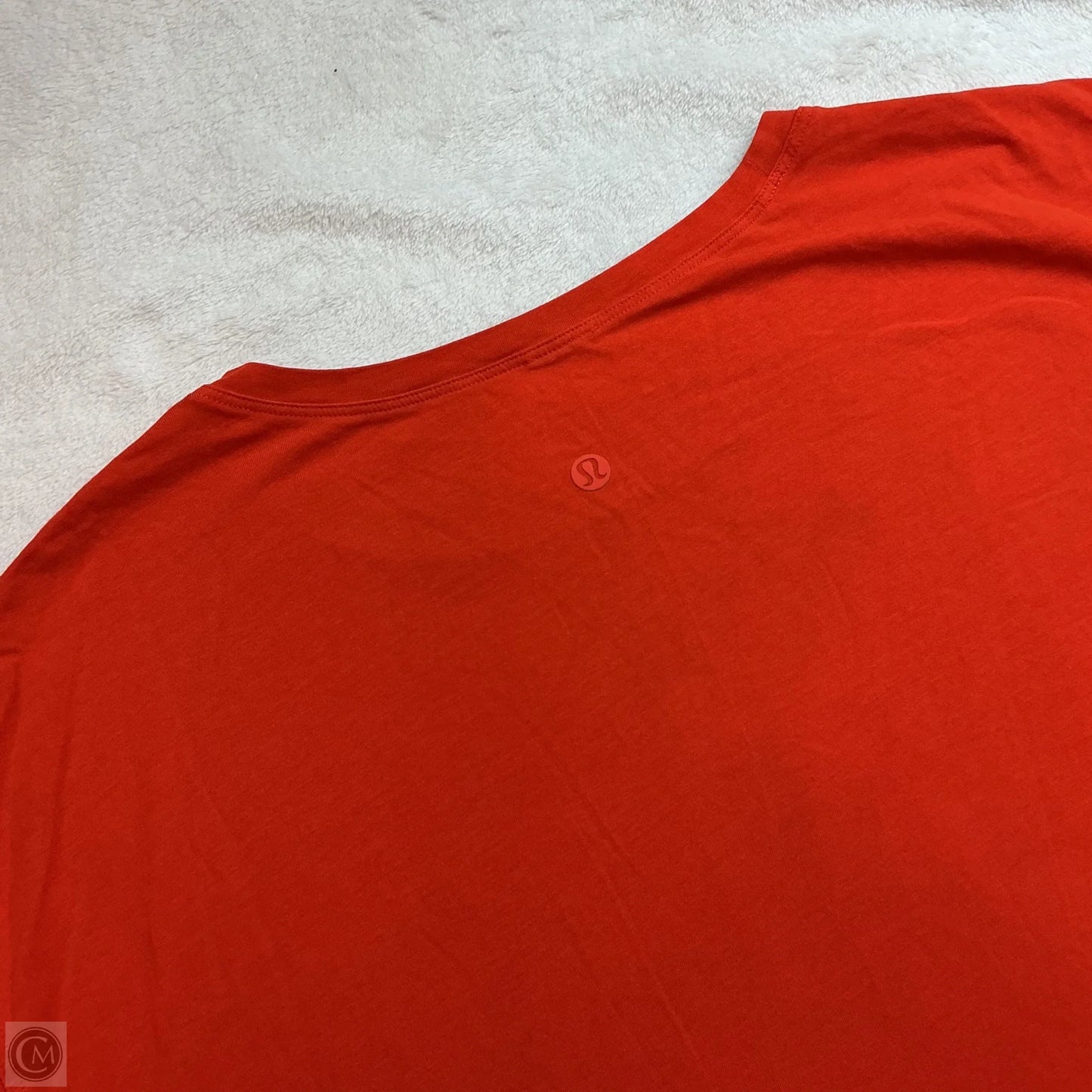 Athletic Top Short Sleeve By Lululemon In Orange, Size: M