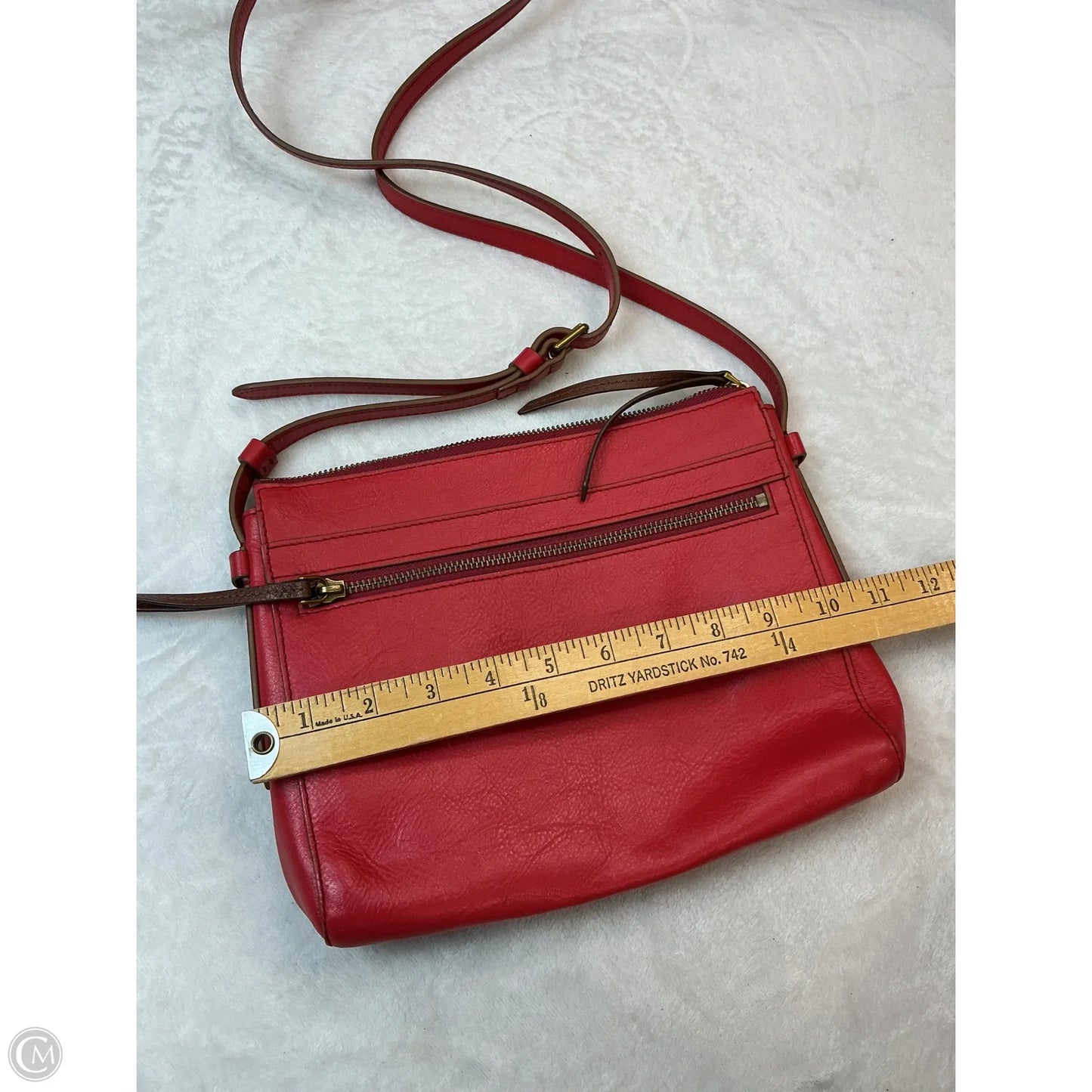 Crossbody Leather By Fossil, Size: Small
