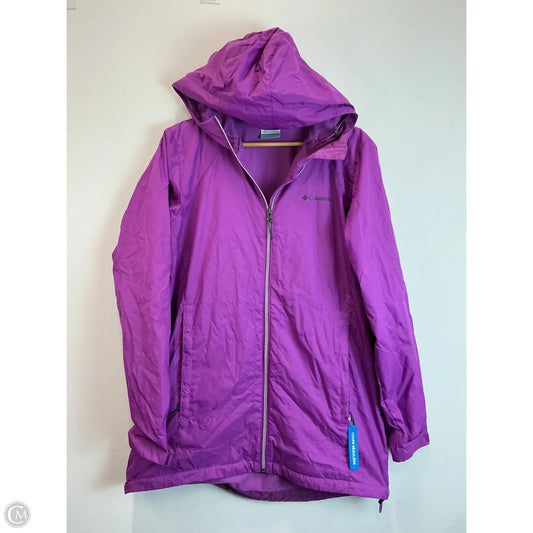 Jacket Windbreaker By Columbia In Purple, Size: L