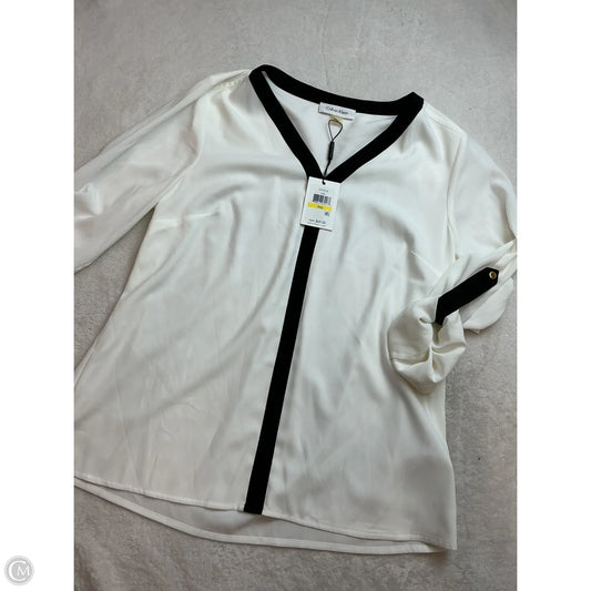 Top Long Sleeve By Calvin Klein In White, Size: Mp
