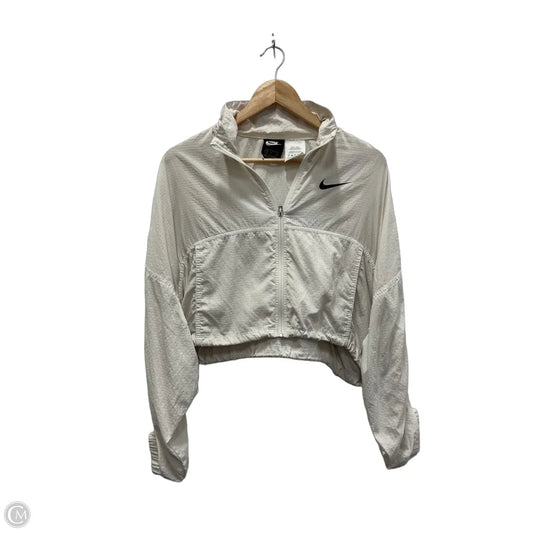 Athletic Jacket By Nike In White, Size: S