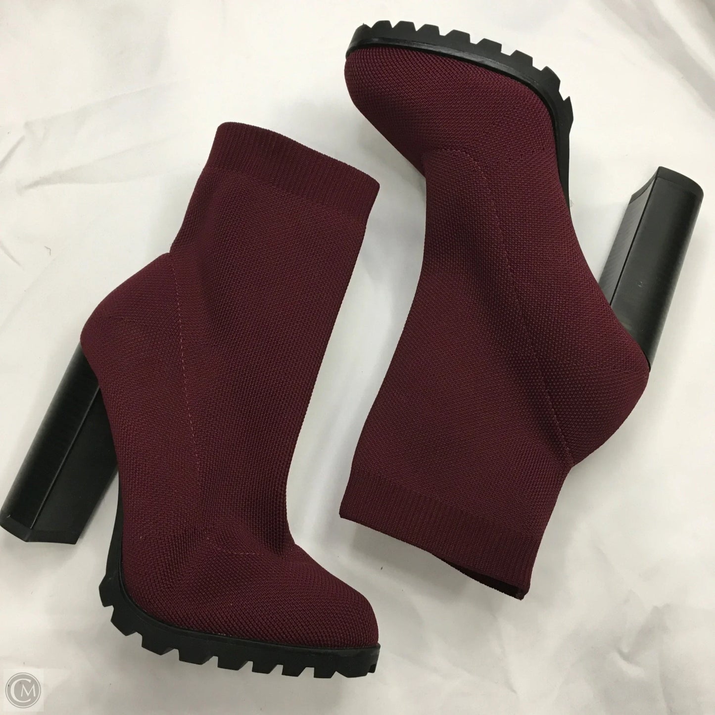 Boots Ankle Heels By Shoedazzle In Maroon, Size: 8