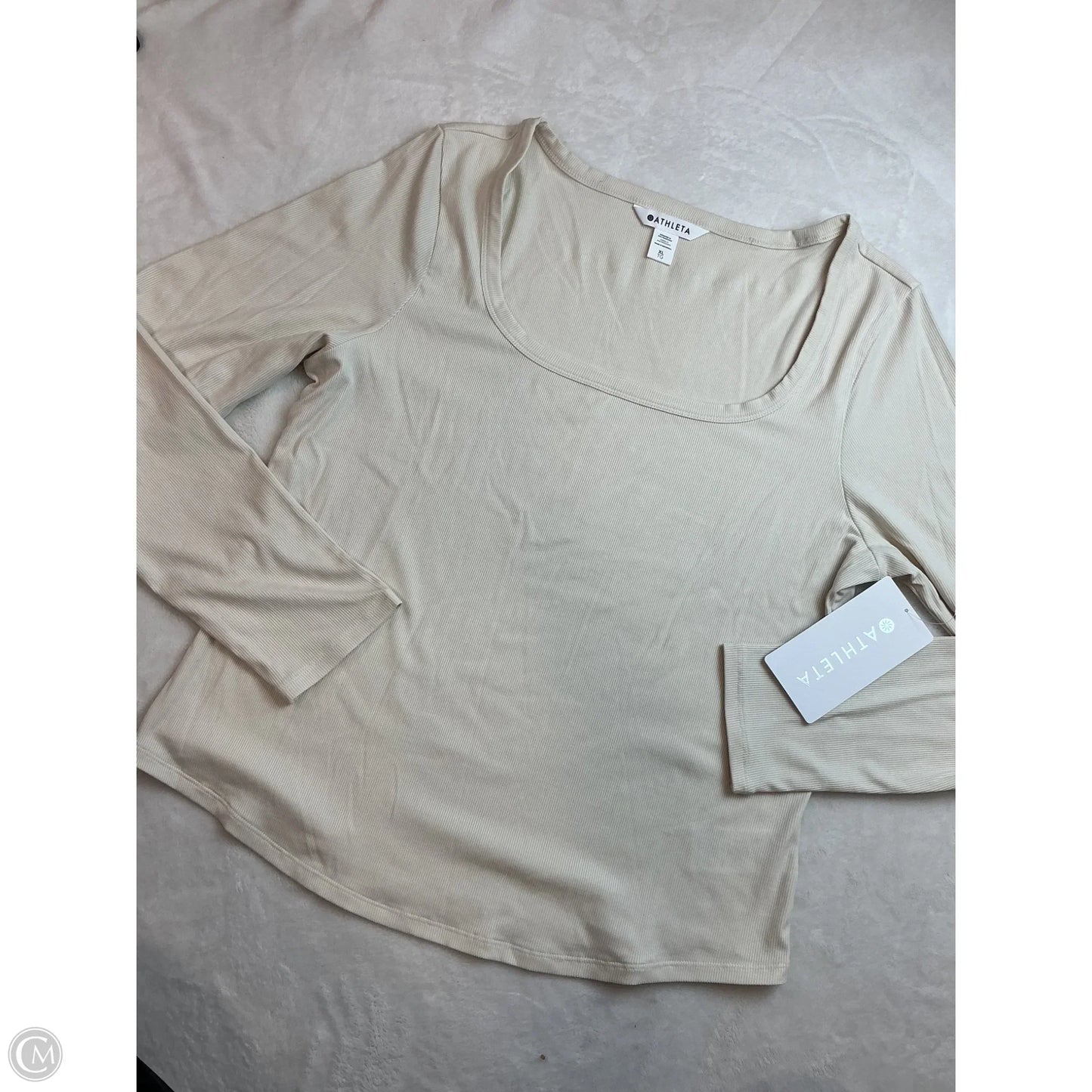 Athletic Top Long Sleeve Crewneck By Athleta In Cream, Size: Xl