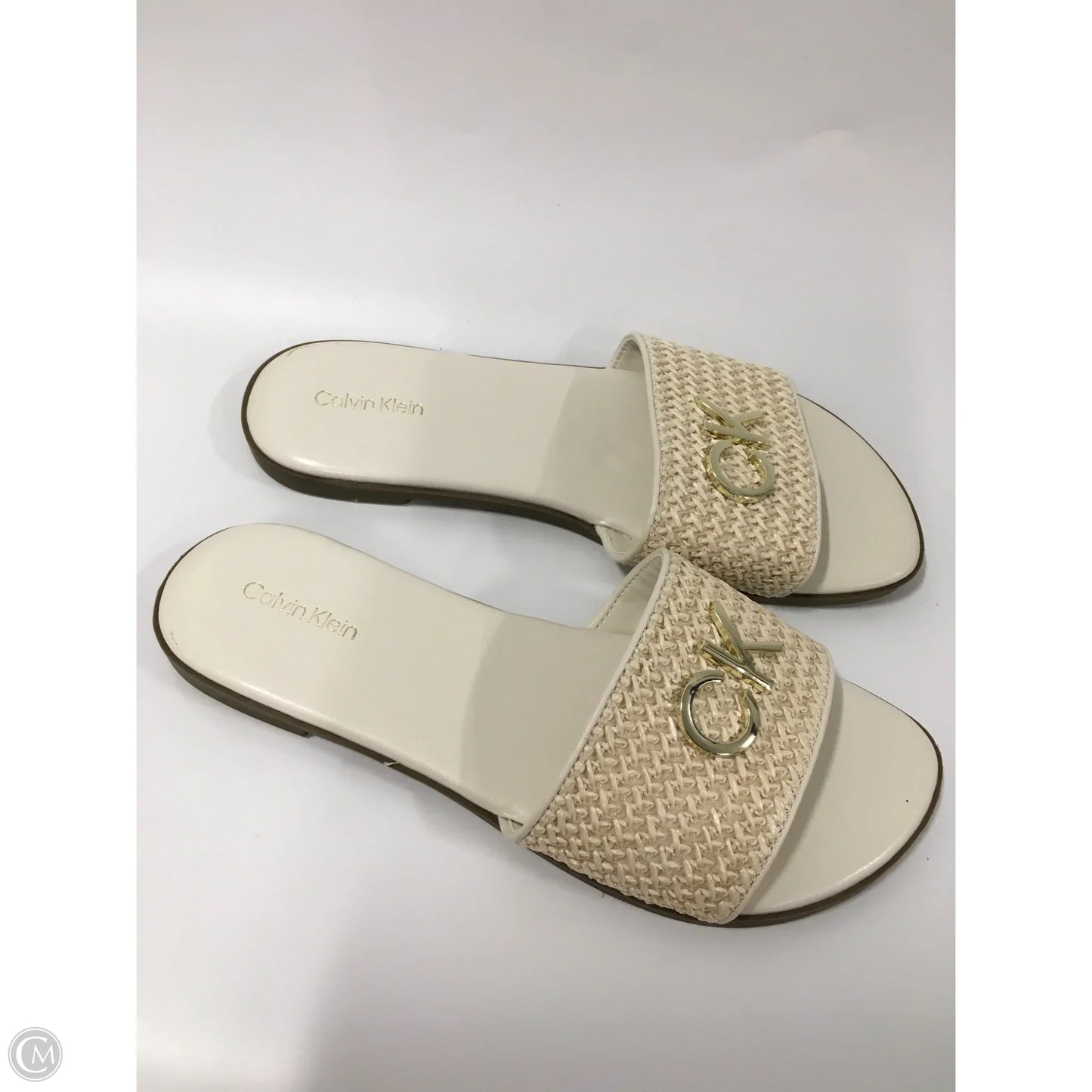 Sandals Flats By Calvin Klein In Cream, Size: 8