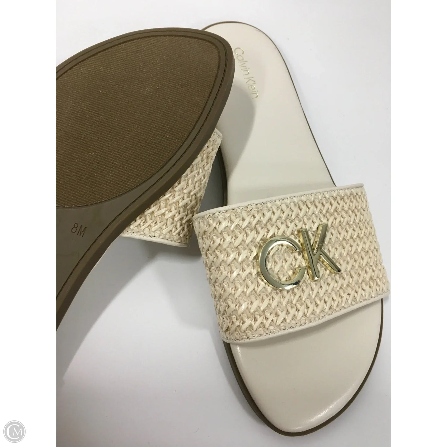 Sandals Flats By Calvin Klein In Cream, Size: 8