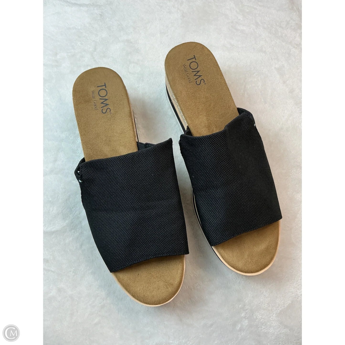Sandals Heels Wedge By Toms In Black & Brown, Size: 12