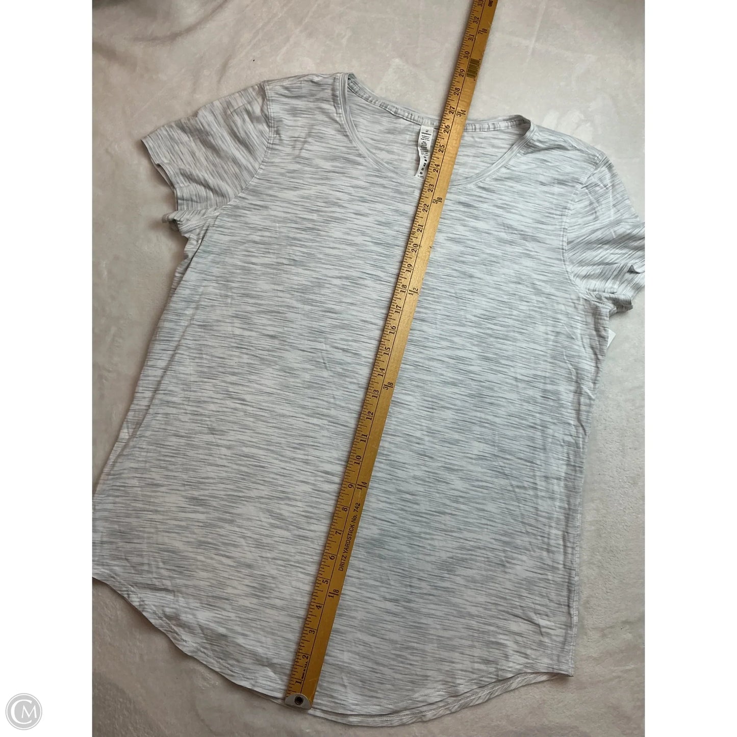 Athletic Top Short Sleeve By Lululemon In Grey, Size: L