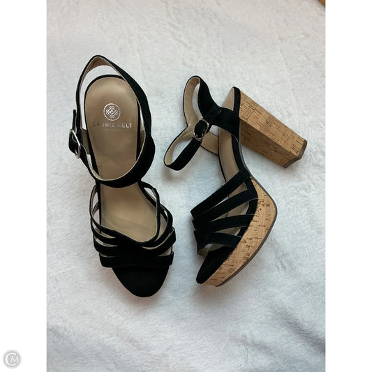 Shoes Heels Block By Laurie Felt In Black & Cream, Size: 8