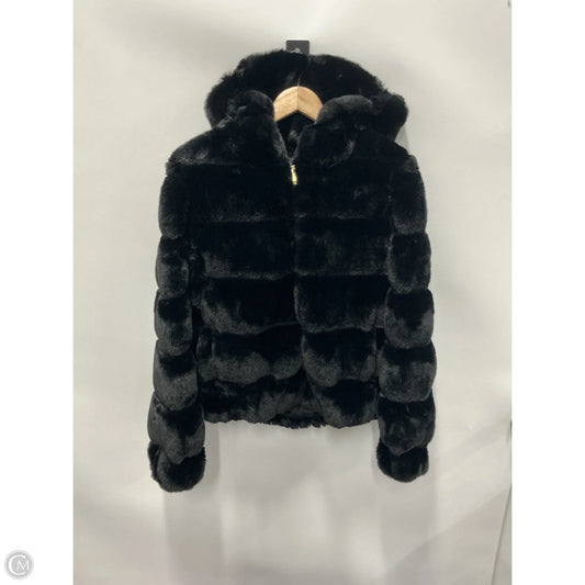 Coat Faux Fur & Sherpa By Bcbgmaxazria In Black, Size: M