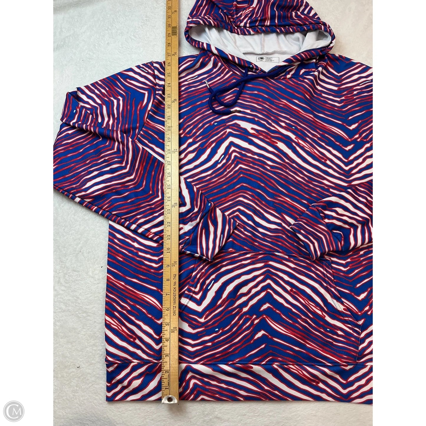 Sweatshirt Hoodie By Clothes Mentor In Blue & Red, Size: L