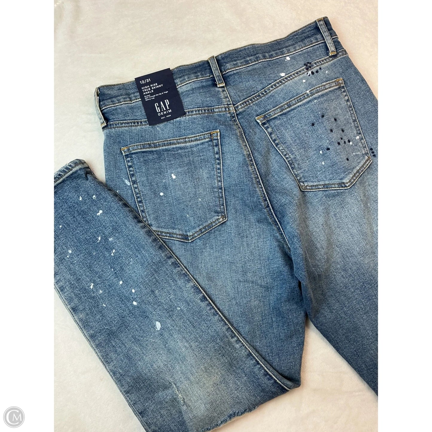 Jeans Skinny By Gap In Blue Denim, Size: 12