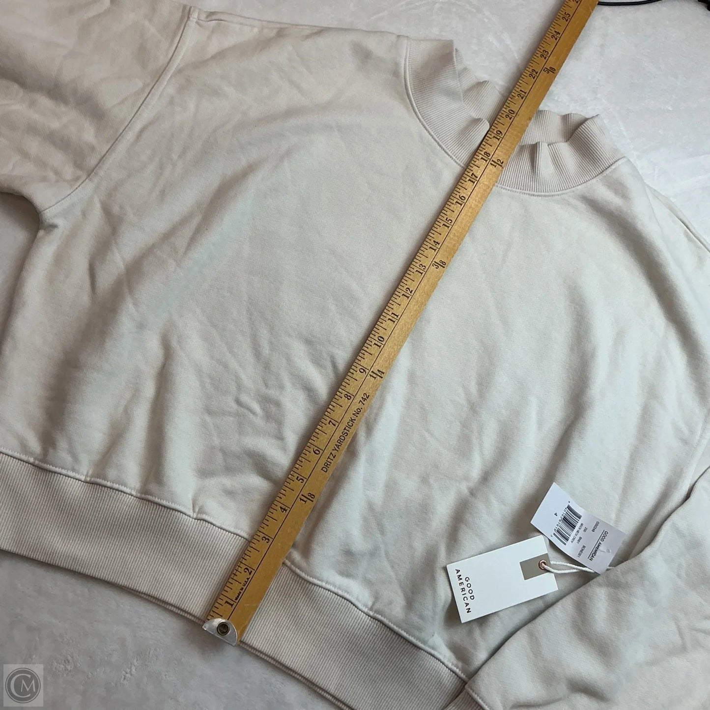 Sweatshirt Collar By Good American In Cream, Size: 4