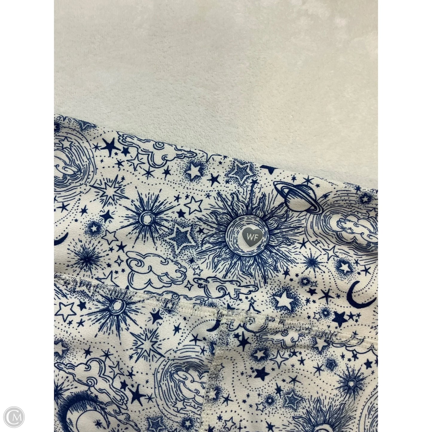 Athletic Leggings By Wildfox In Blue & White, Size: M