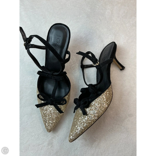 Shoes Heels Kitten By J. Crew In Black & Gold, Size: 9