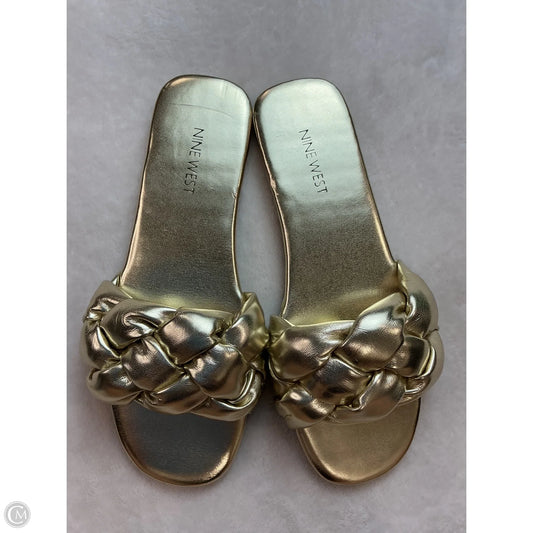 Sandals Flats By Nine West In Gold, Size: 8