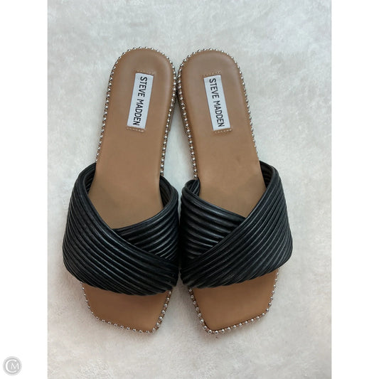 Sandals Flats By Steve Madden In Black & Brown, Size: 8