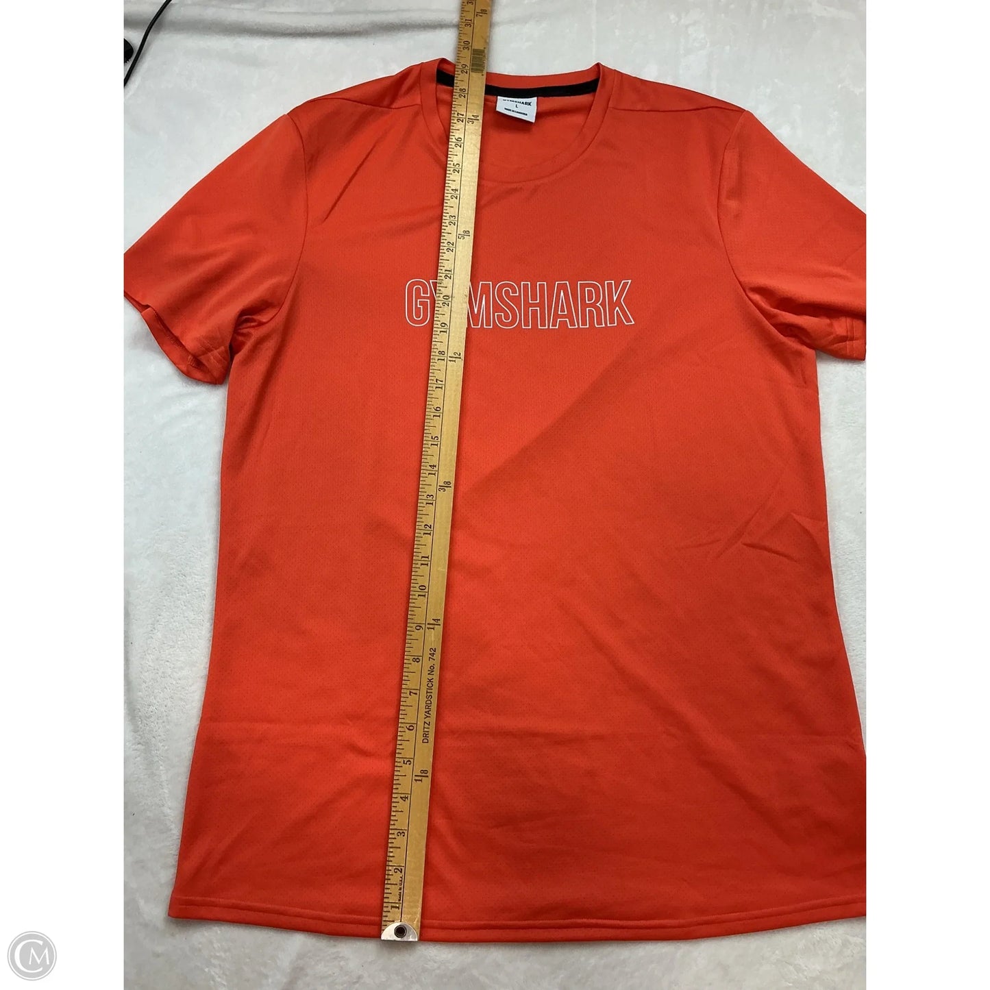Athletic Top Short Sleeve By Gym Shark In Orange, Size: L